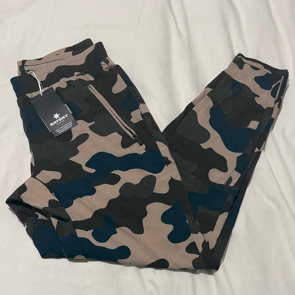 Saysky Men's Woodland Camouflage Jogger Pants size L